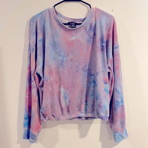 Velvet tie dye sweatshirt